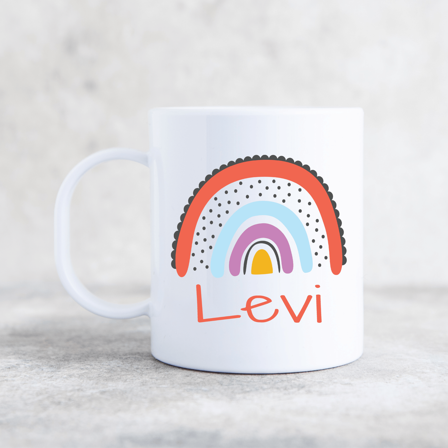 RAINBOW RED PLASTIC MUG
