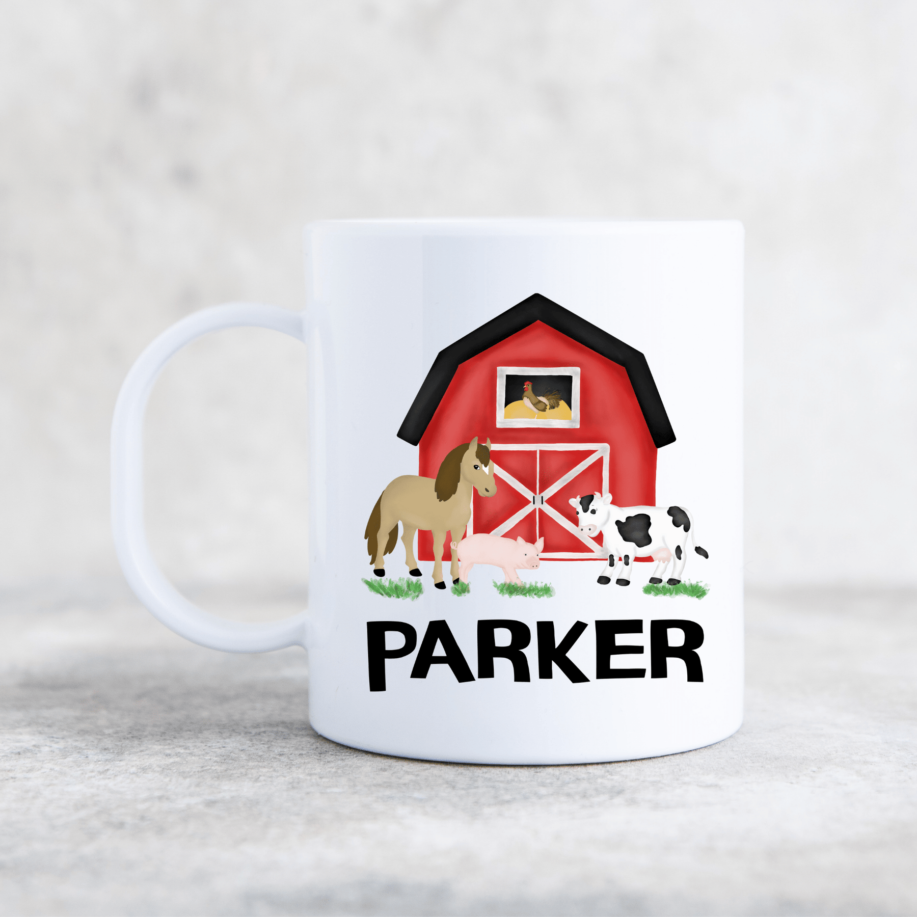 FARM ANIMAL PLASTIC MUG