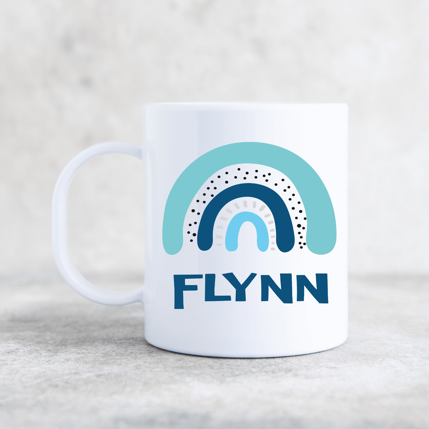 RAINBOW BLUE PLASTIC MUG
