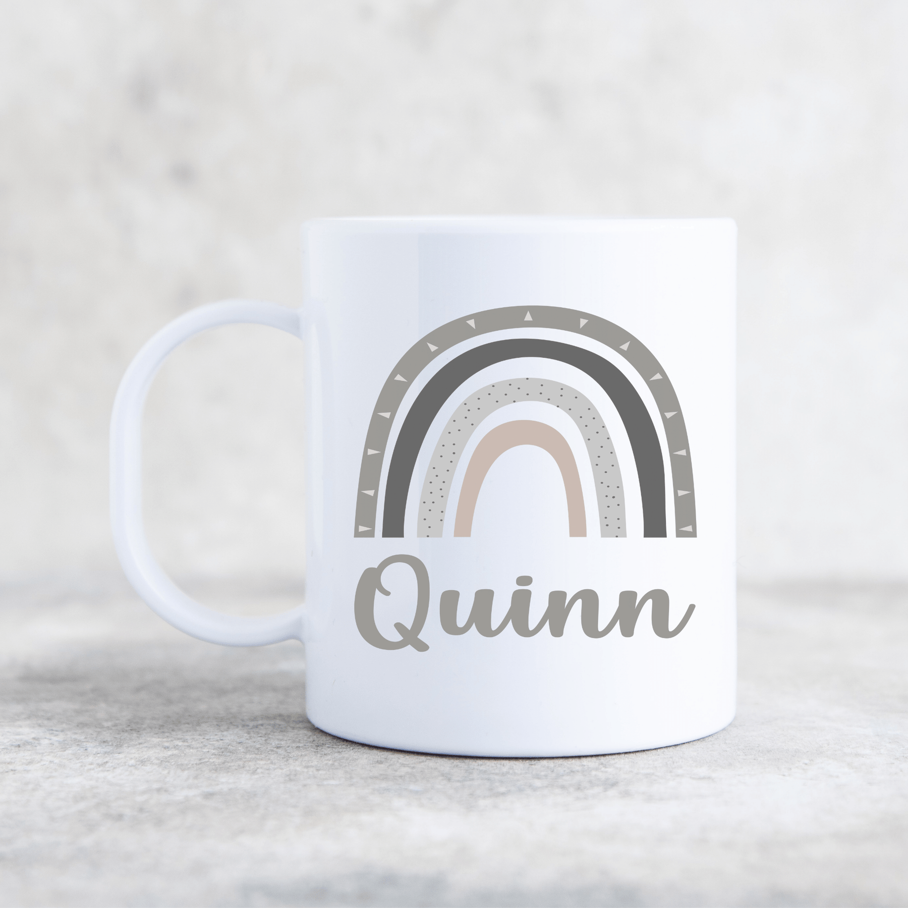 RAINBOW GREY PLASTIC MUG
