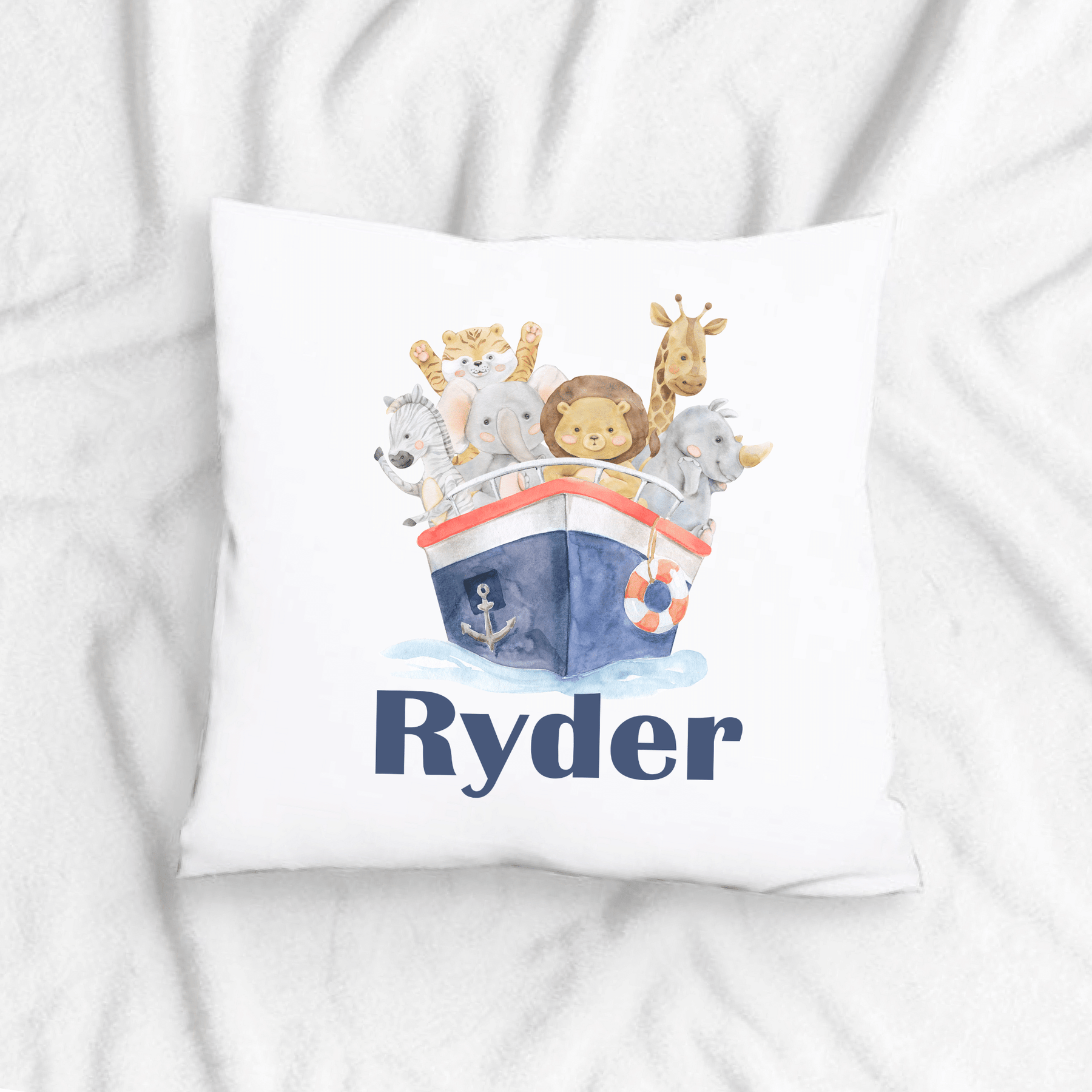Lil Green Rhino animal pillow ANIMAL BOAT PILLOW