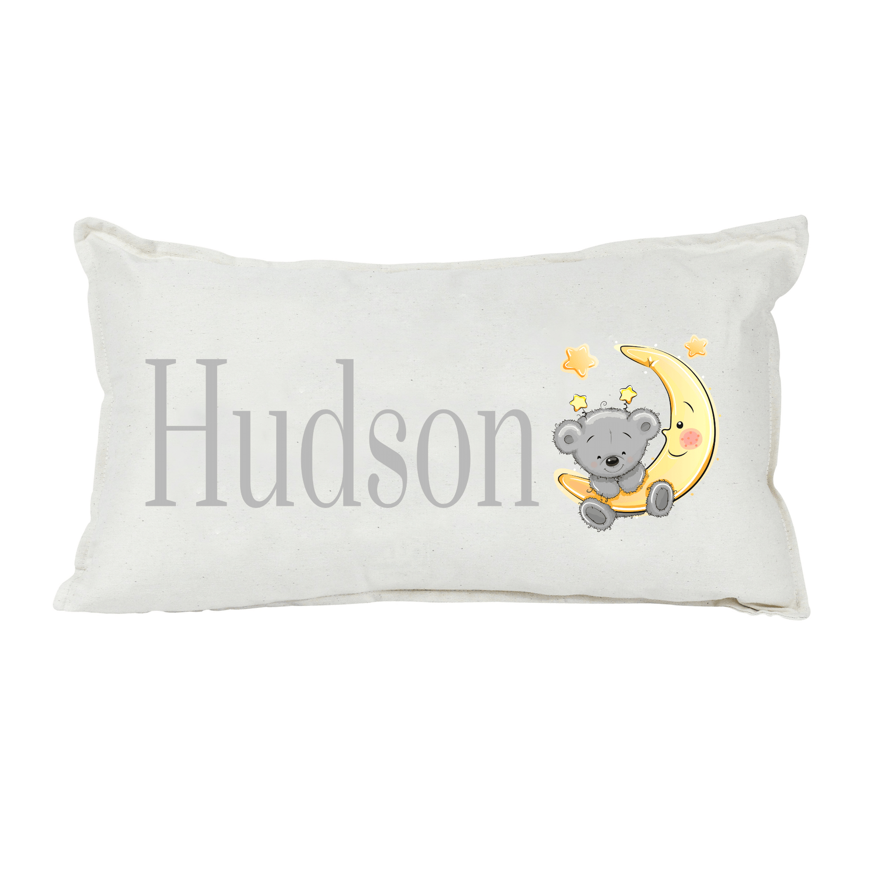 Lil Green Rhino animal pillow BEAR AND MOON RECTANGLE PILLOW