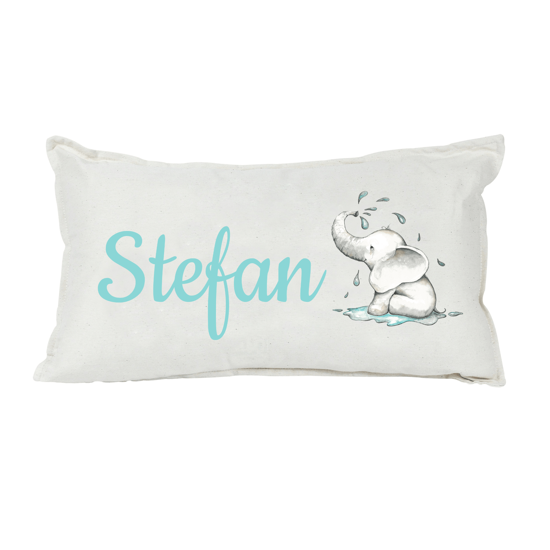 Lil Green Rhino animal pillow ELEPHANT WATER RECTANGLE PILLOW