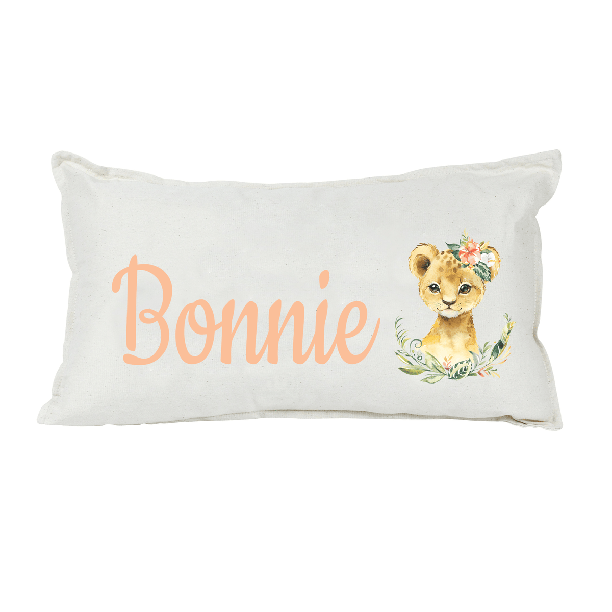 Lil Green Rhino animal pillow LION CUB FLORAL RECTANGLE PILLOW