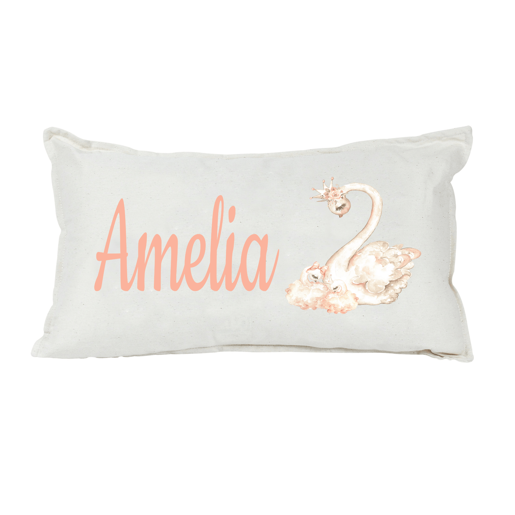 Lil Green Rhino animal pillow SWAN RECTANGLE PILLOW