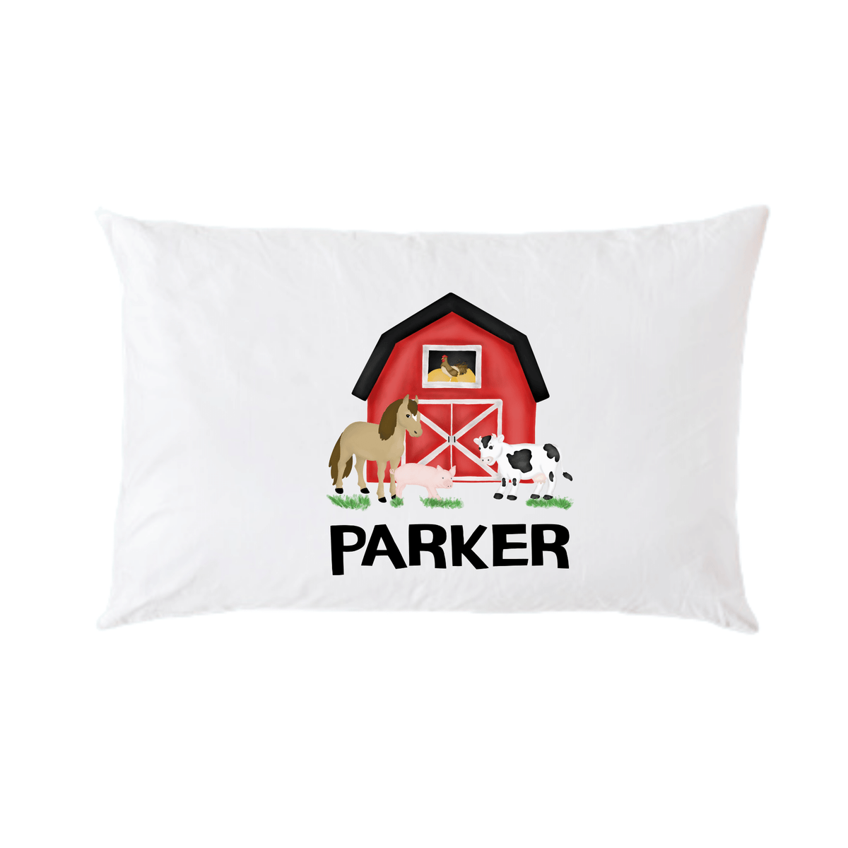 Lil Green Rhino animal pillowcase FARM ANIMAL PILLOWCASE