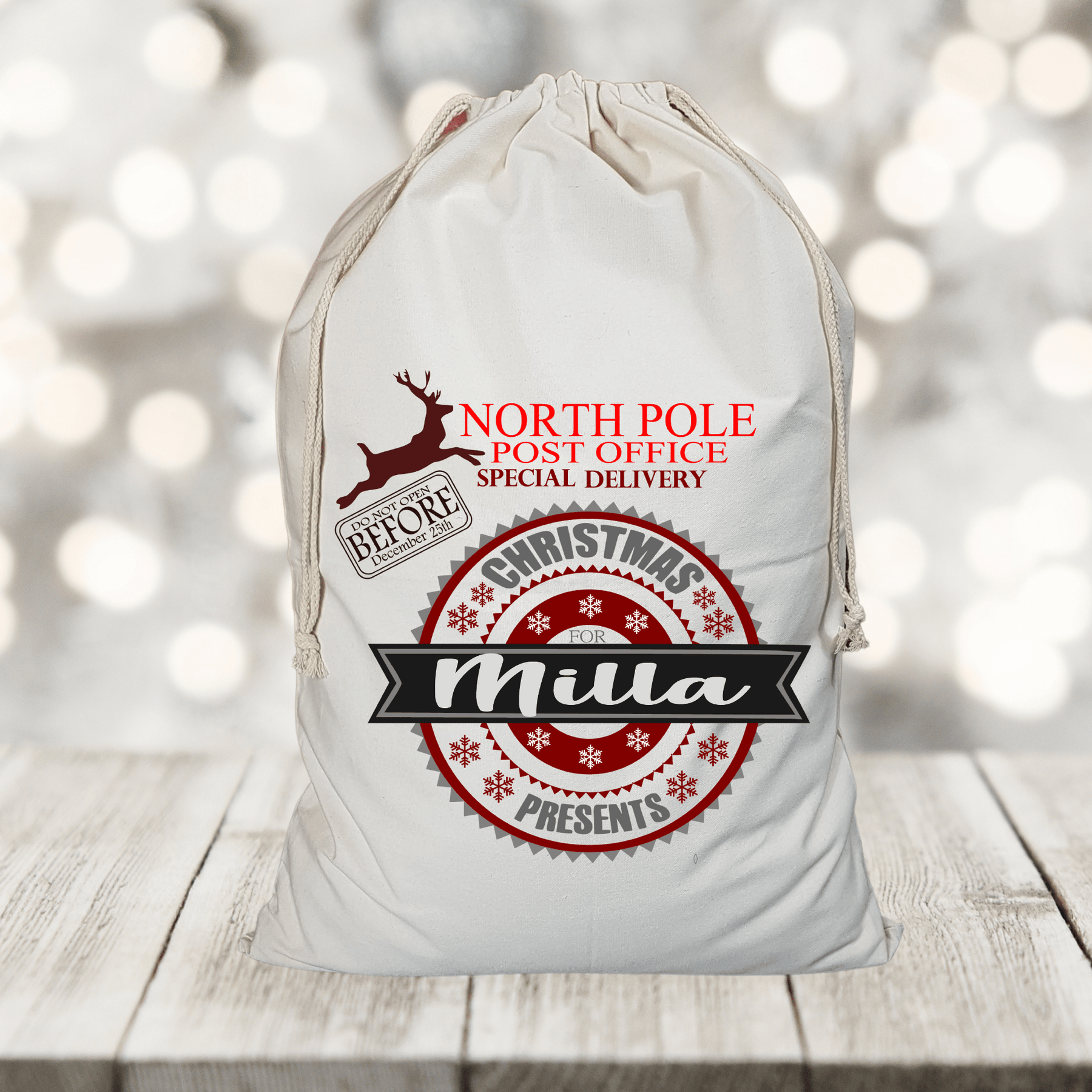 Lil Green Rhino Christmas santa sack SPECIAL DELIVERY SANTA SACK