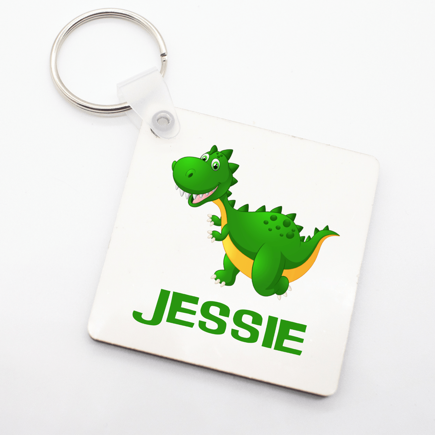 Lil Green Rhino dinosaur bag tags DINOSAUR GREEN BAG TAG
