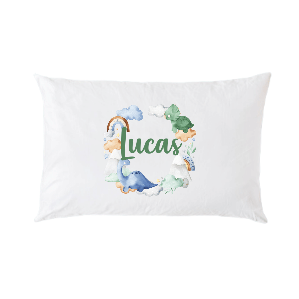 Lil Green Rhino dinosaur pillowcase DINOSAUR CLOUD PILLOWCASE