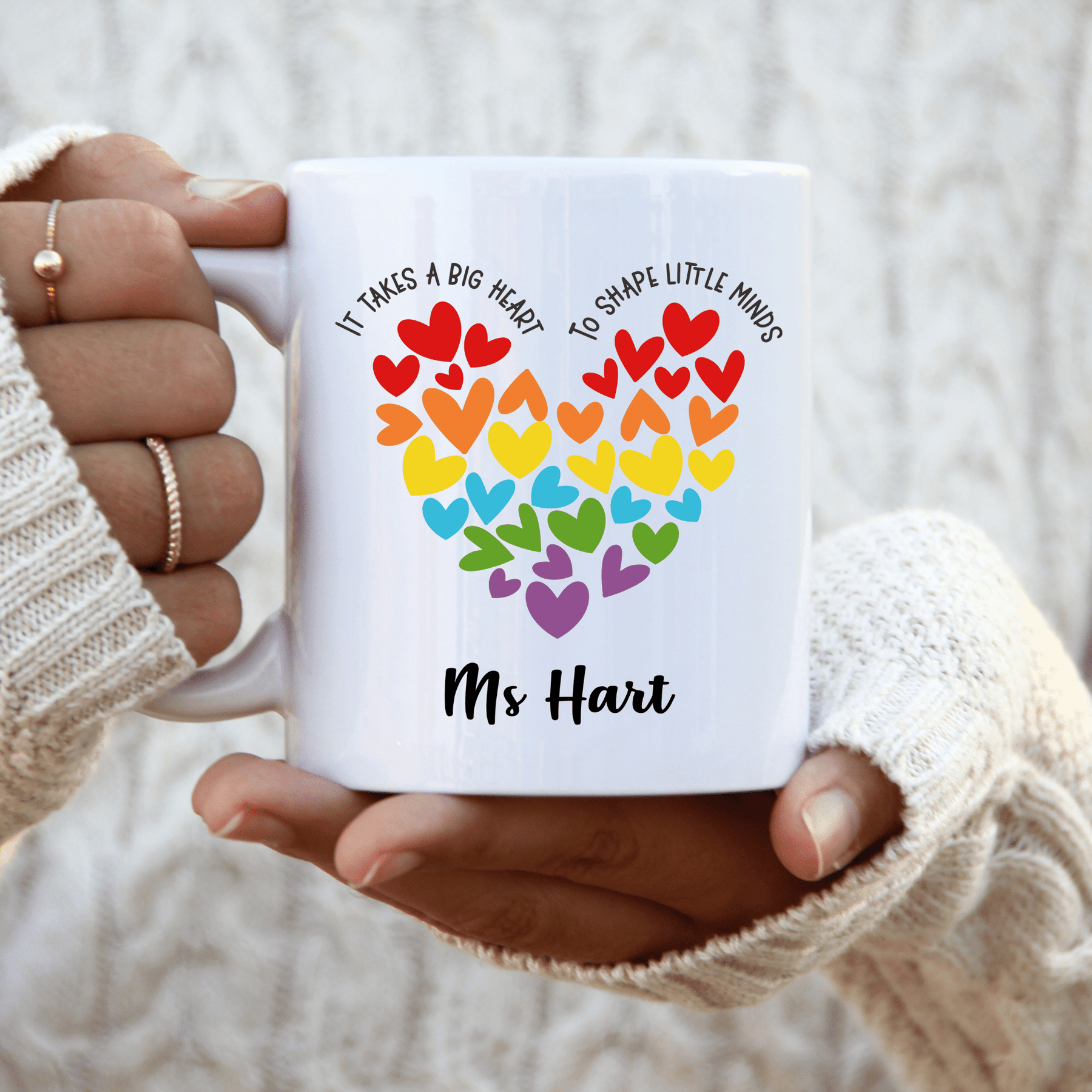 Lil Green Rhino mug teacher LITTLE HEARTS TEACHER MUG