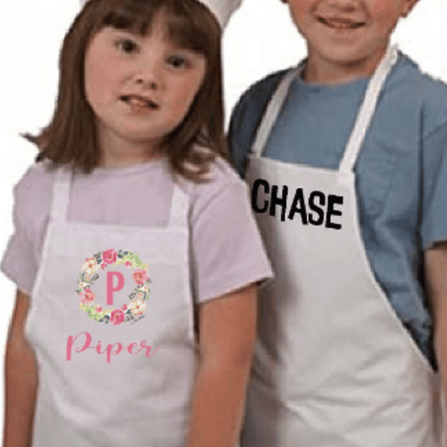 Lil Green Rhino name apron FLORAL LETTER APRON