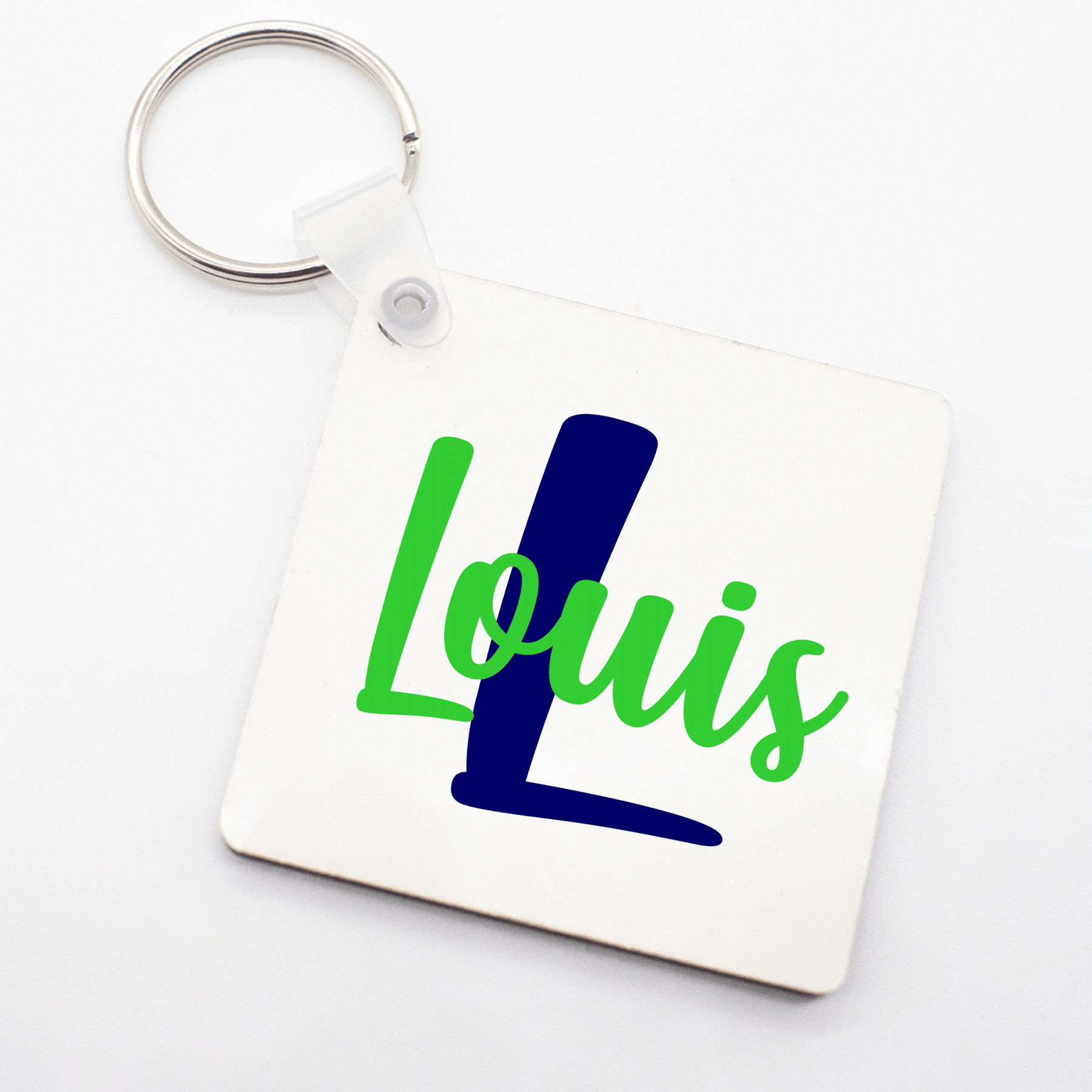 Lil Green Rhino name bag tags GREEN AND BLUE NAME BAG TAG