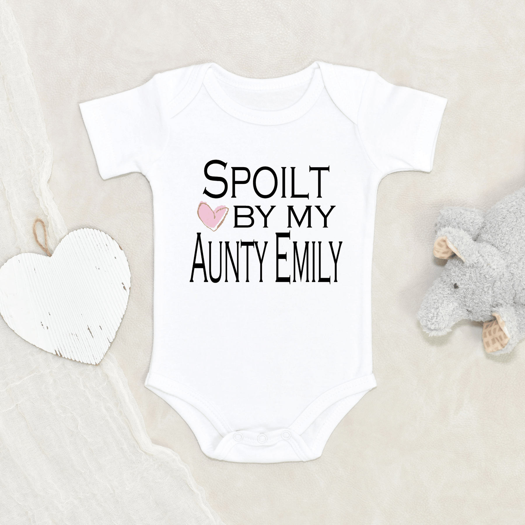 Lil Green Rhino onesie SPOILT BY AUNTY ONESIE