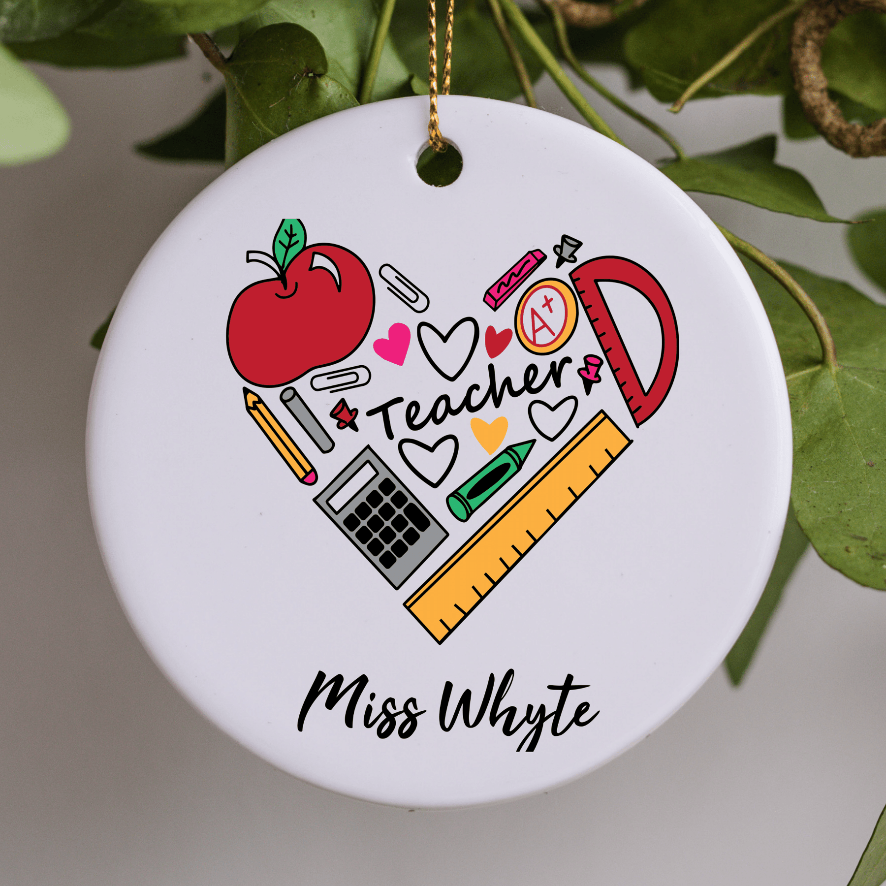 Lil Green Rhino ornament teacher A+ TEACHER ORNAMENT