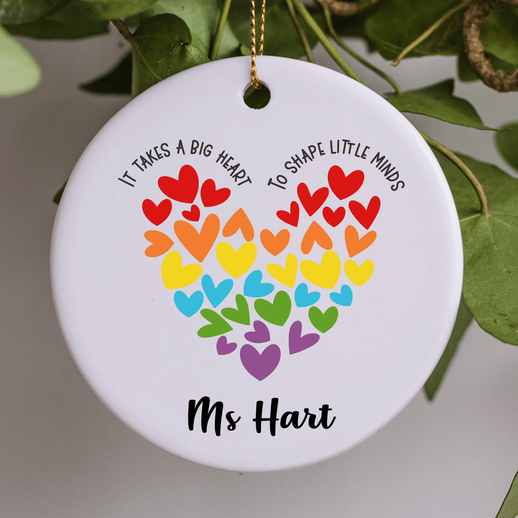 Lil Green Rhino ornament teacher LITTLE HEARTS ORNAMENT