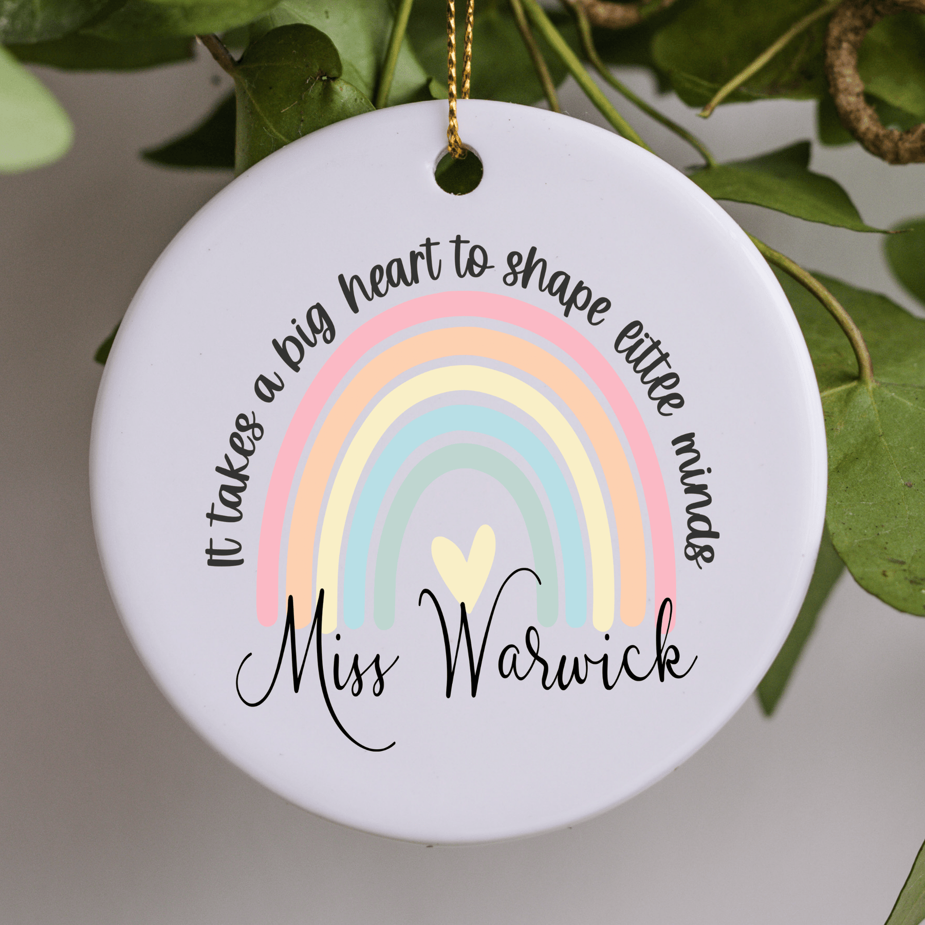 Lil Green Rhino ornament teacher RAINBOW TEACHER ORNAMENT