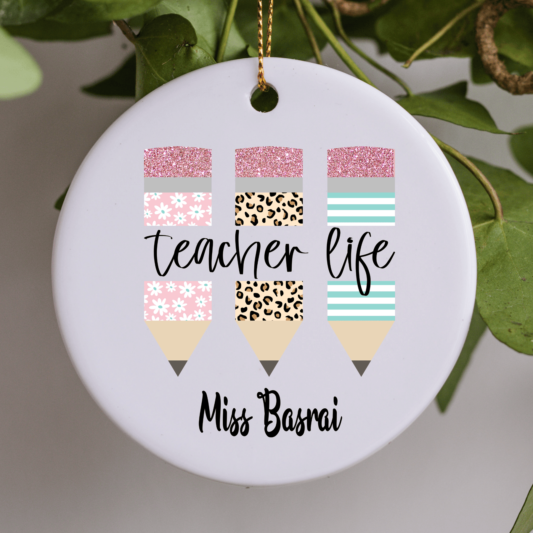 Lil Green Rhino ornament teacher TEACHER LIFE ORNAMENT