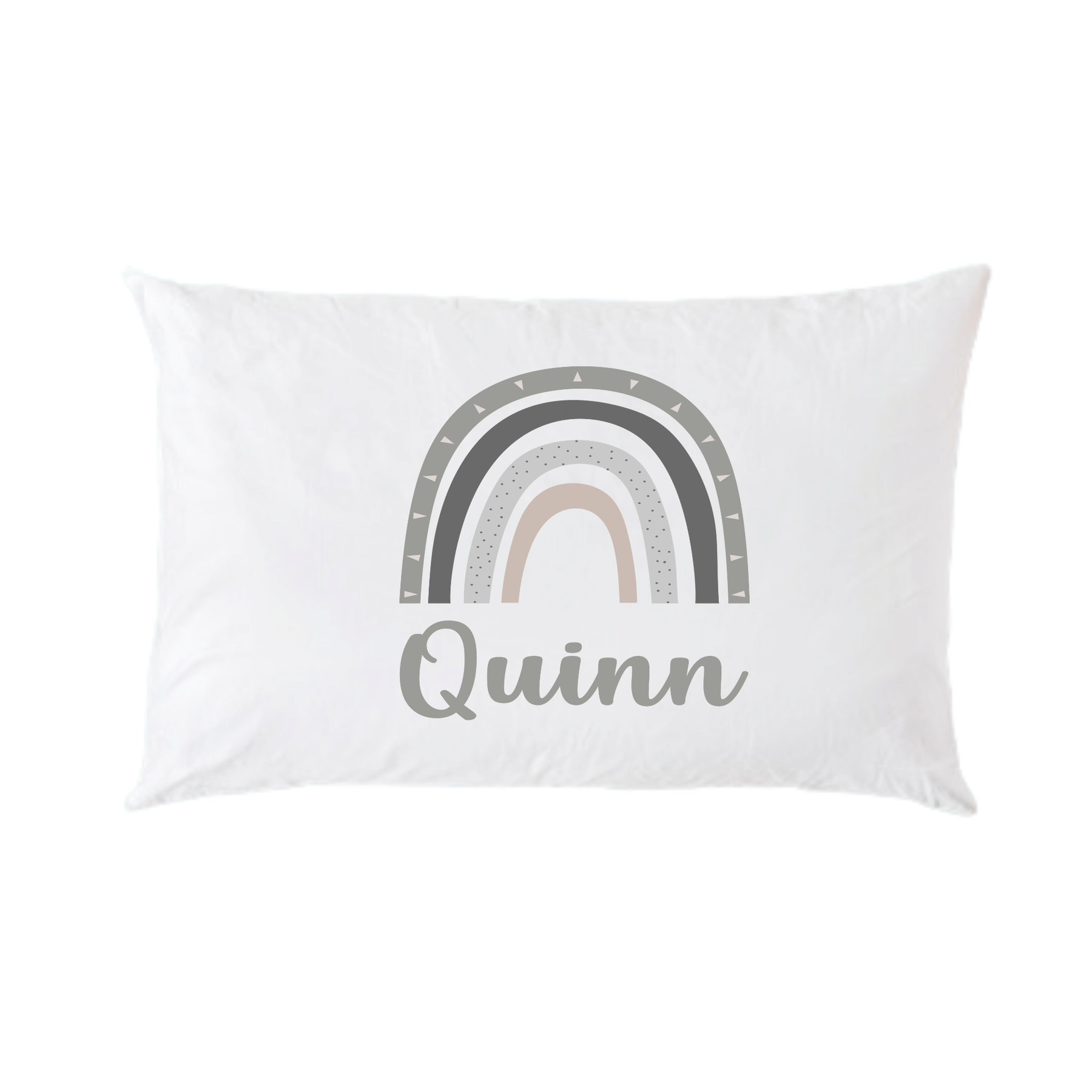 Lil Green Rhino rainbow pillowcase RAINBOW GREY PILLOWCASE