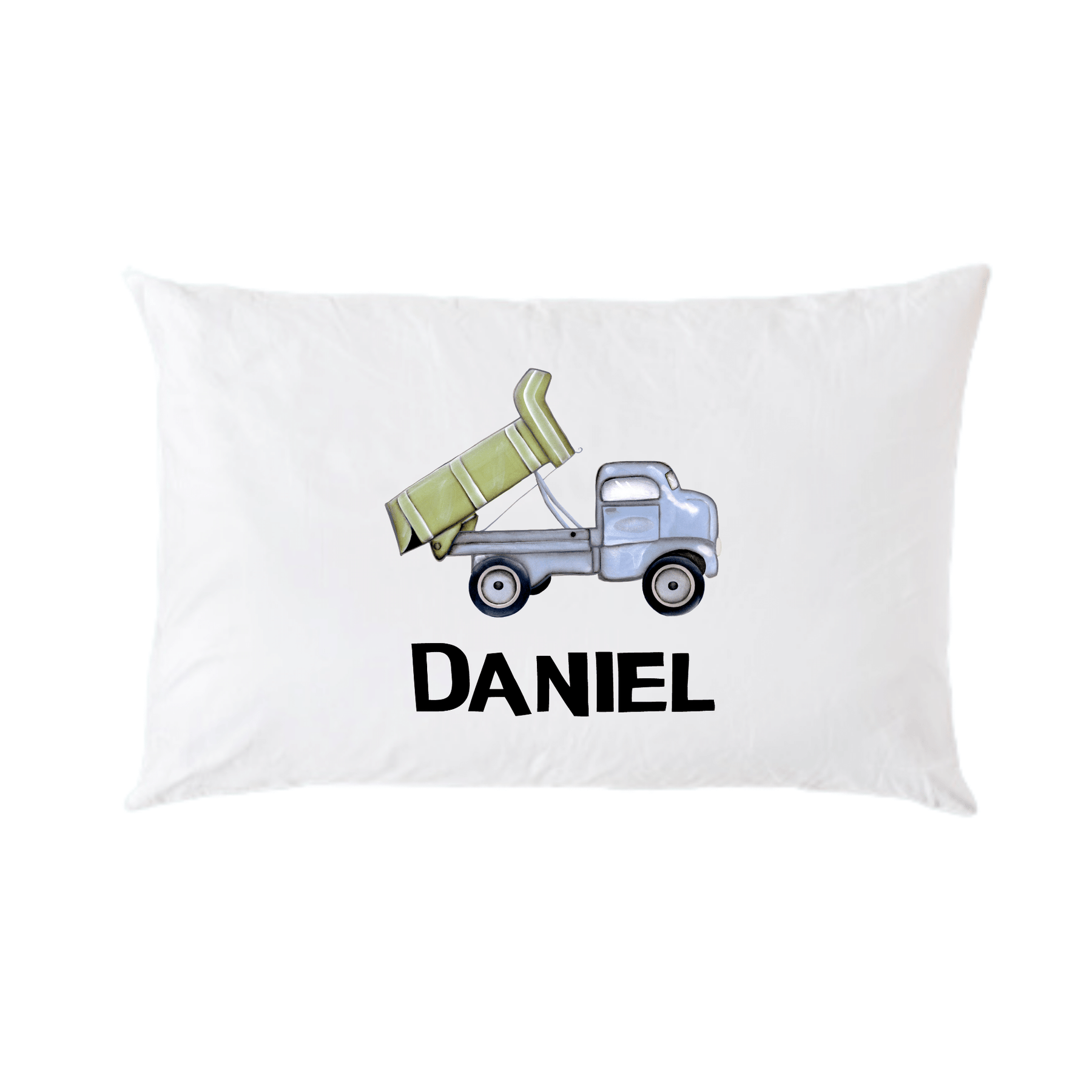 Lil Green Rhino truck pillowcase TRUCK BLUE AND GREEN PILLOWCASE