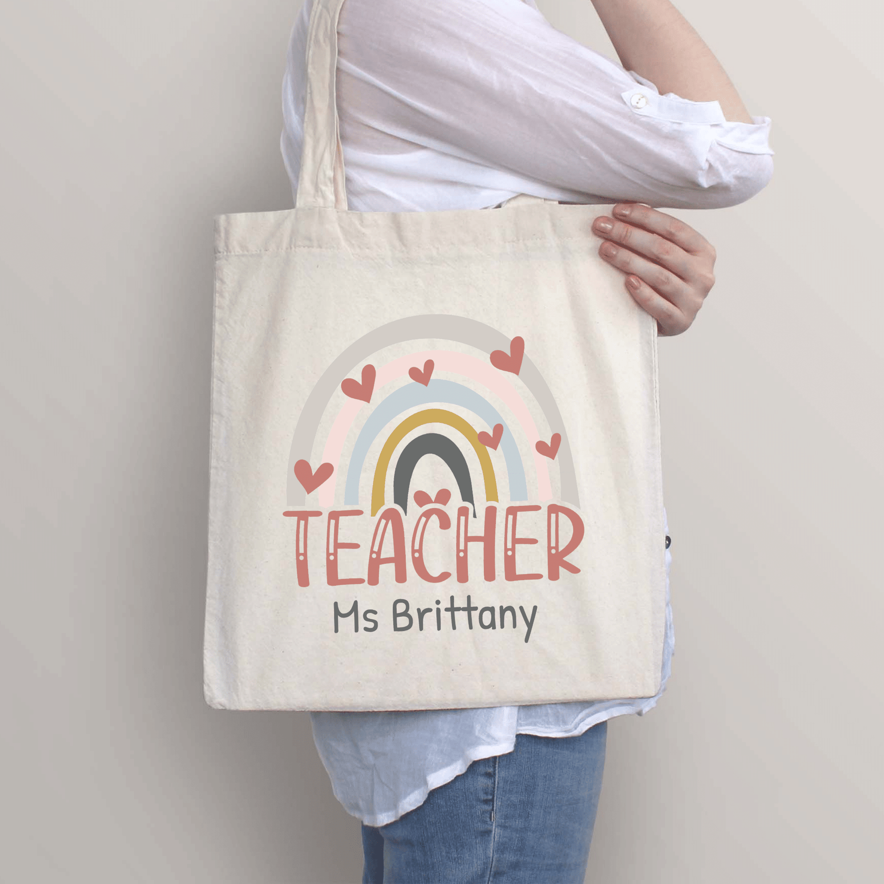 HEART RAINBOW TEACHER BAG