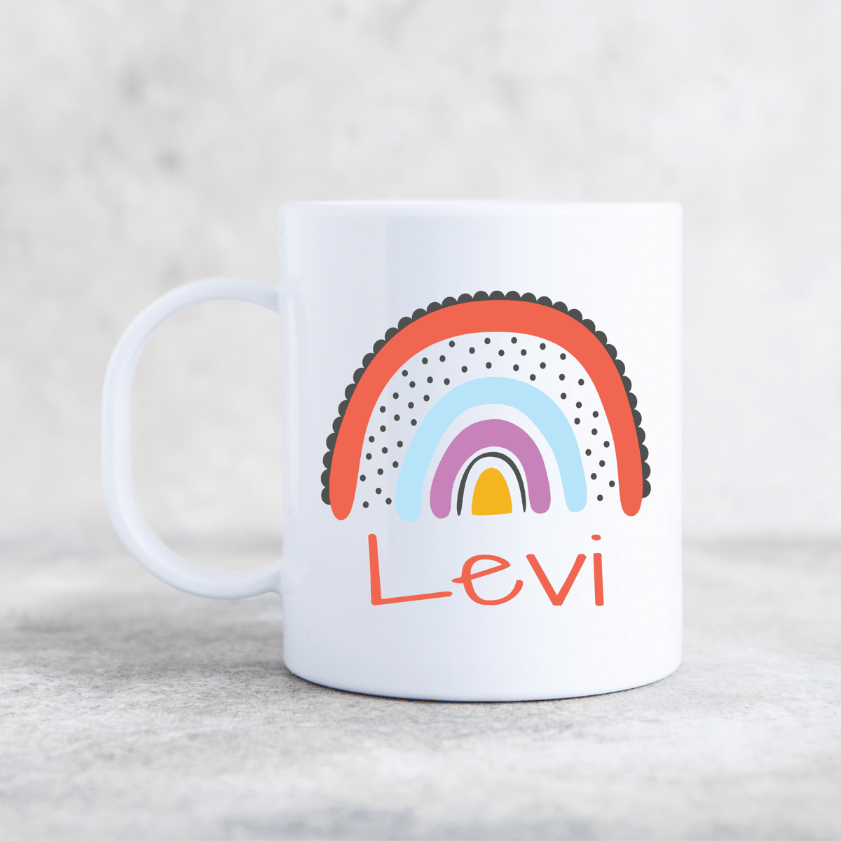 RAINBOW RED PLASTIC MUG