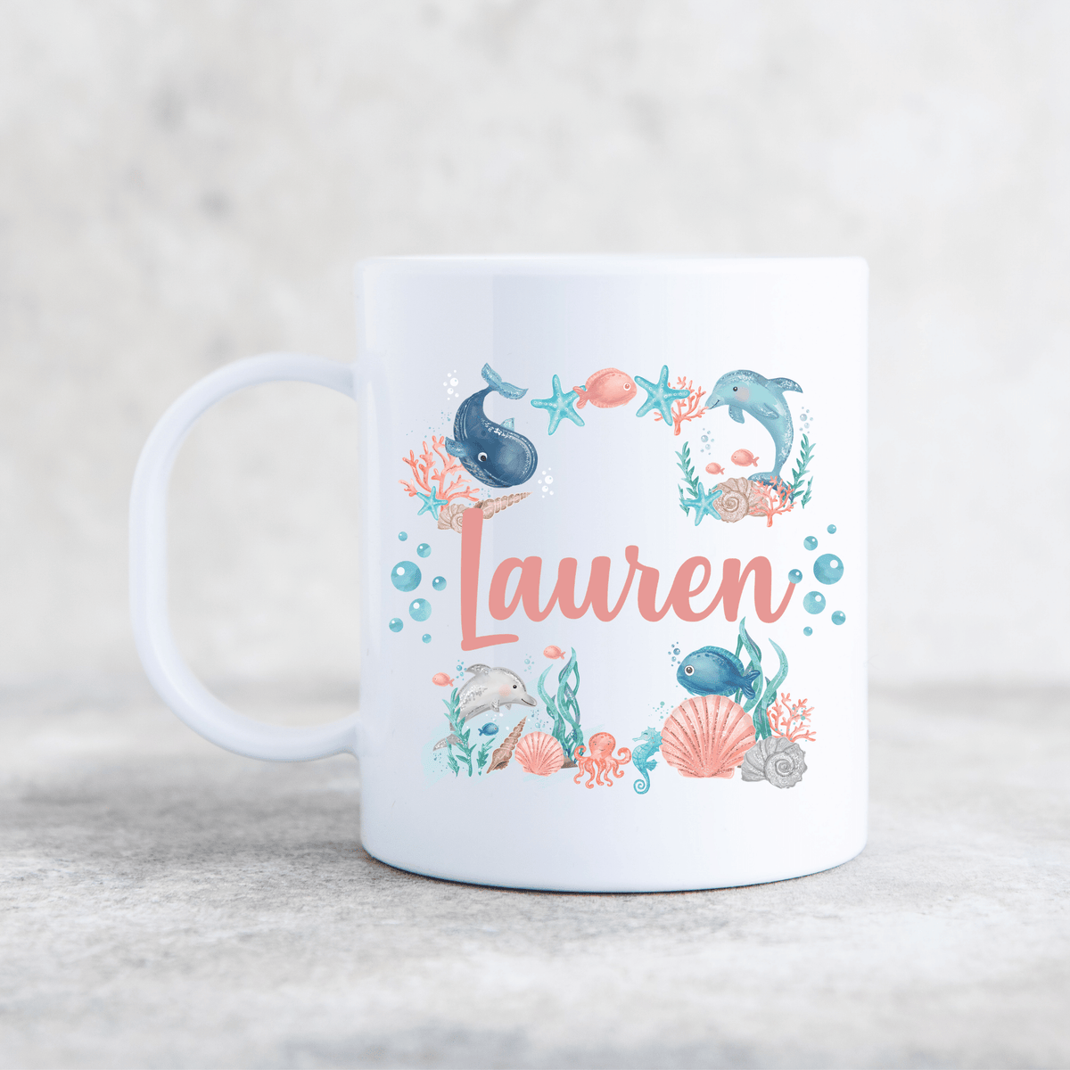 DOLPHIN UNDERWATER PLASTIC MUG