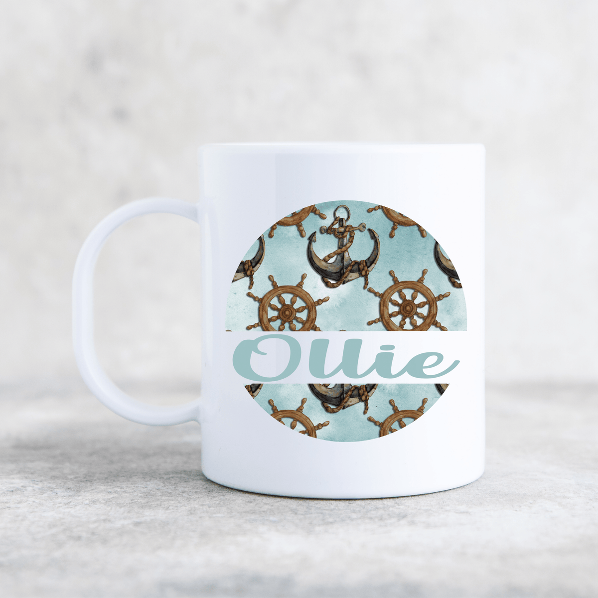 NAUTICAL WHEEL PLASTIC MUG