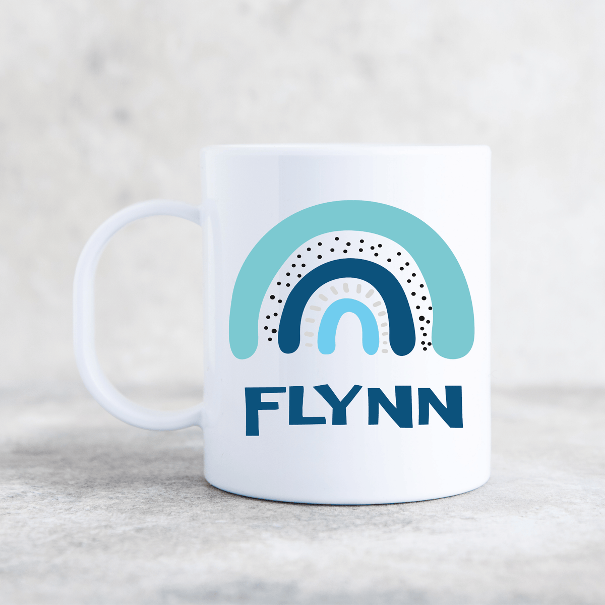 RAINBOW BLUE PLASTIC MUG