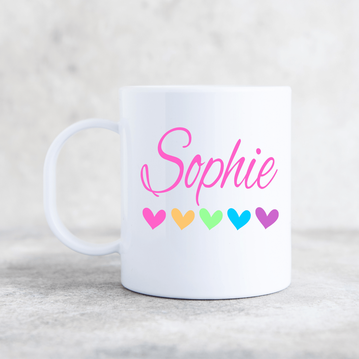 LOVE HEART PLASTIC MUG
