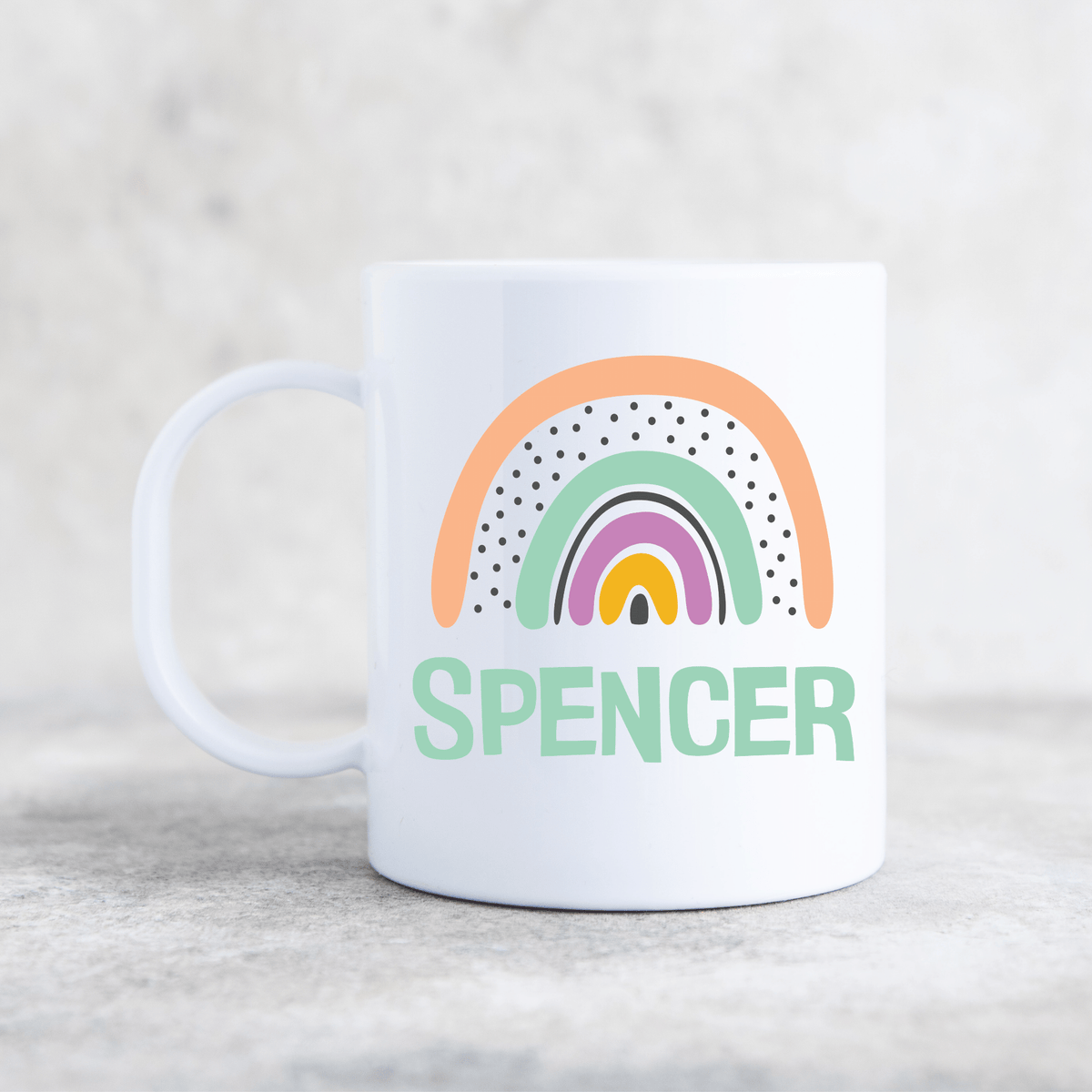 RAINBOW ORANGE PLASTIC MUG