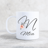 FLORAL LETTER PLASTIC MUG