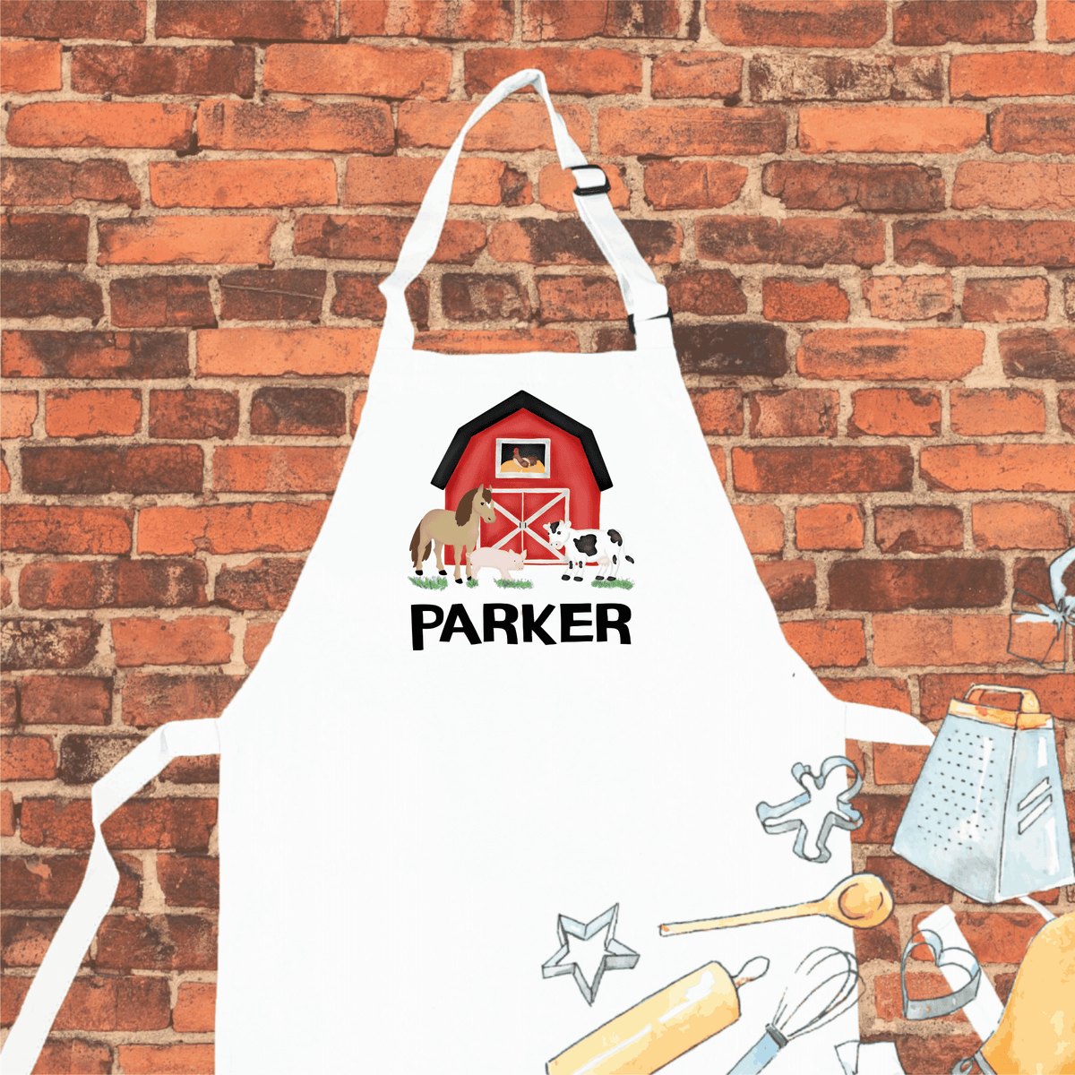 Lil Green Rhino animal apron FARM ANIMAL APRON