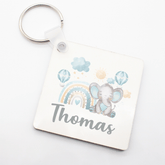 Lil Green Rhino animal bag tags ELEPHANT BLUE RAINBOW BAG TAG