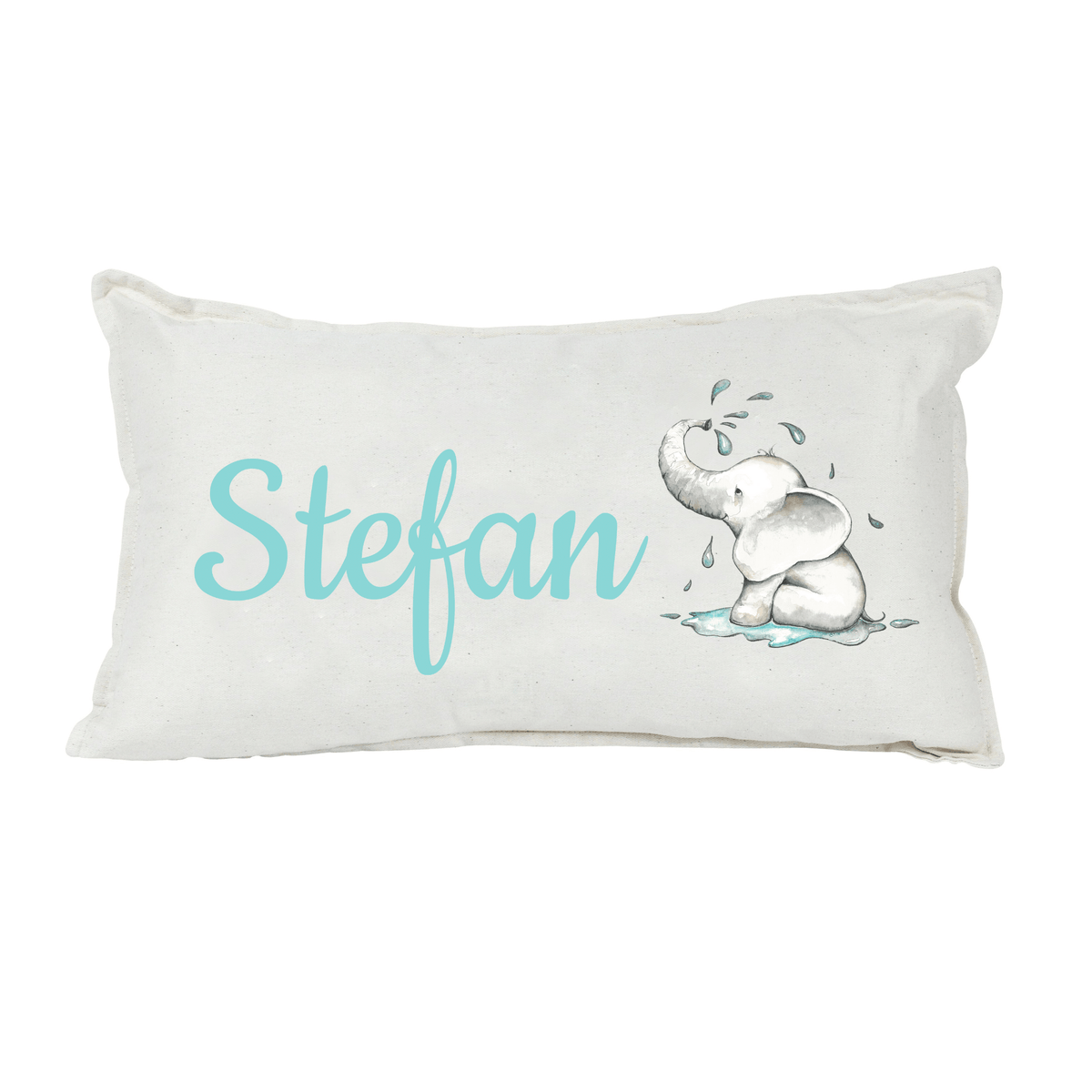 Lil Green Rhino animal pillow ELEPHANT WATER RECTANGLE PILLOW