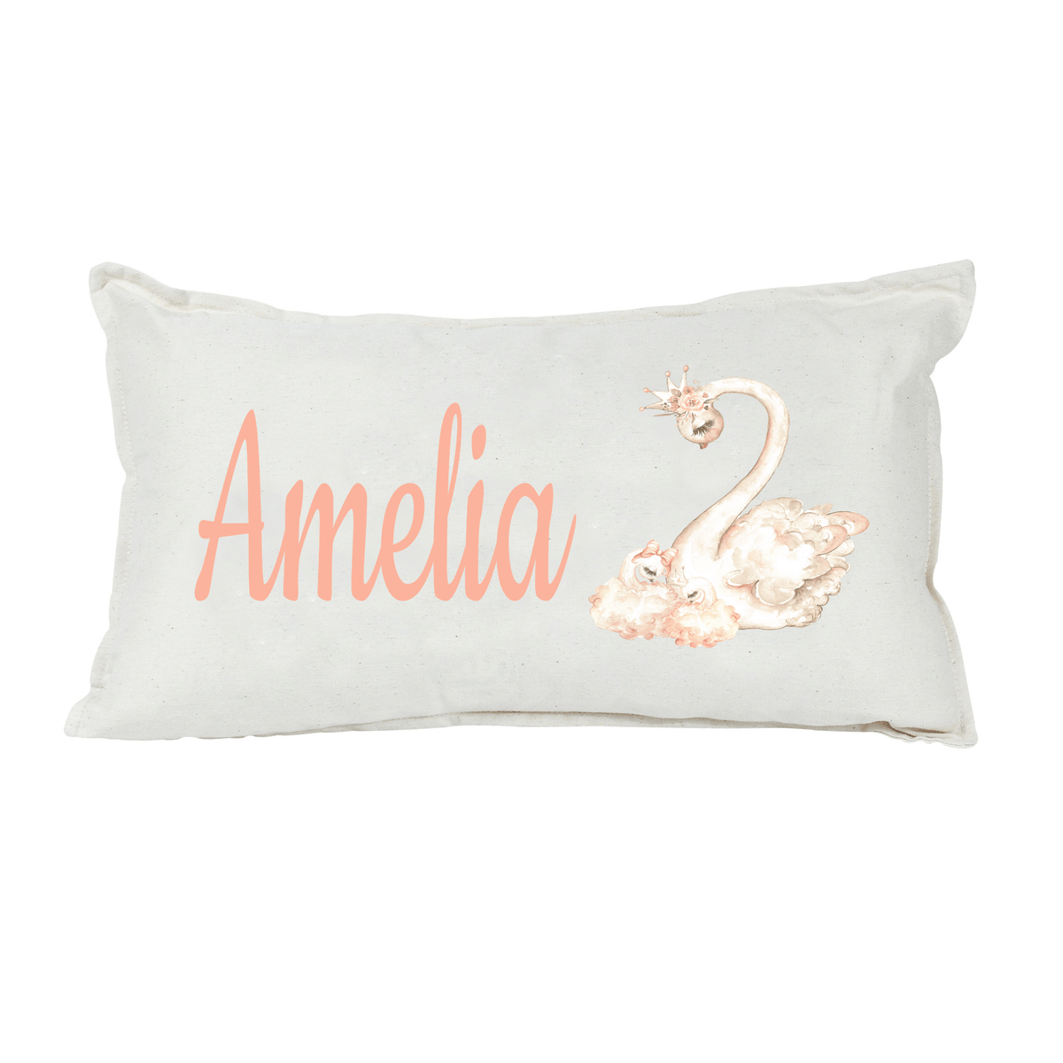 Lil Green Rhino animal pillow SWAN RECTANGLE PILLOW