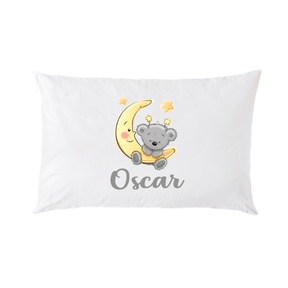 Lil Green Rhino animal pillowcase BEAR AND MOON PILLOWCASE