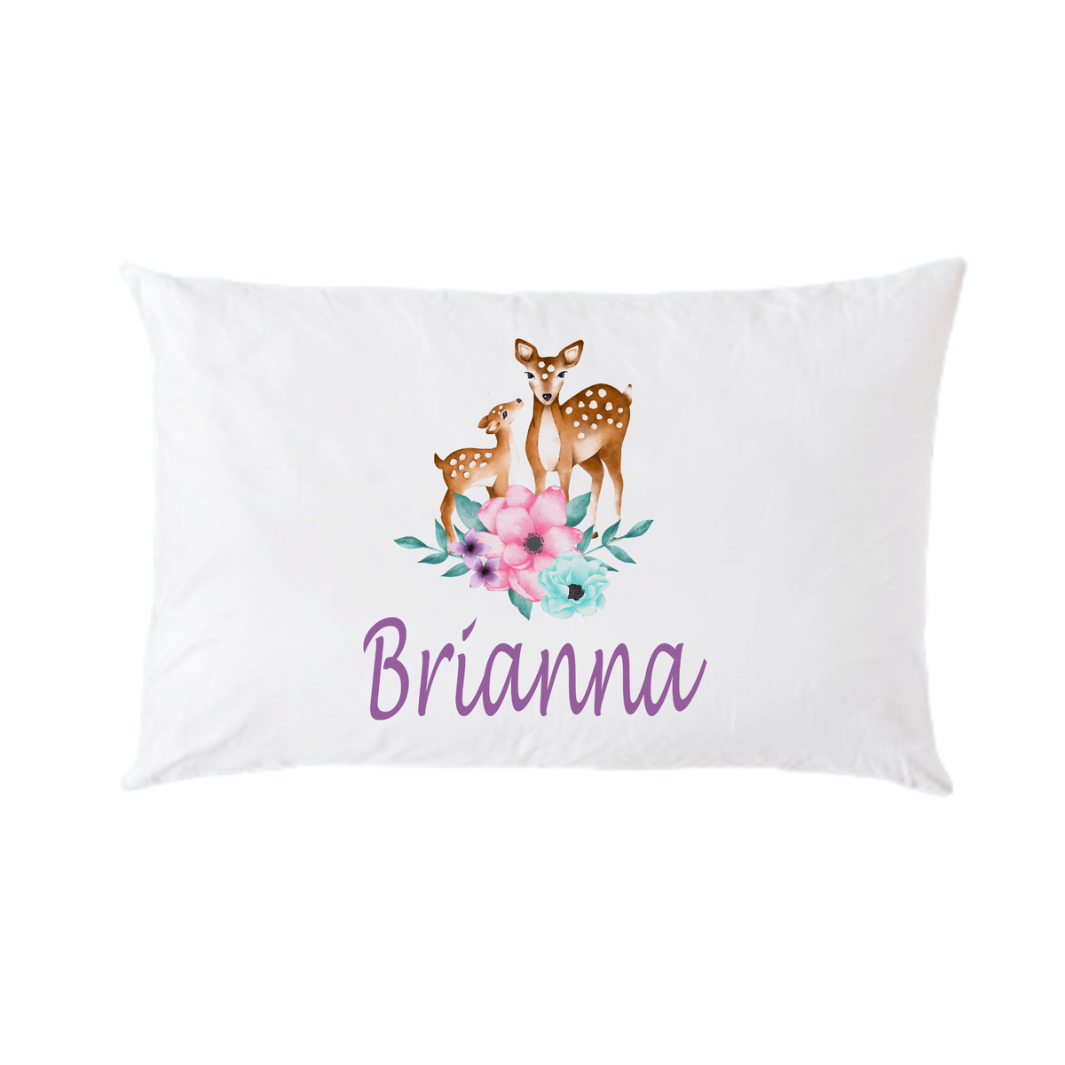 Lil Green Rhino animal pillowcase DEER AND FAWN PILLOWCASE