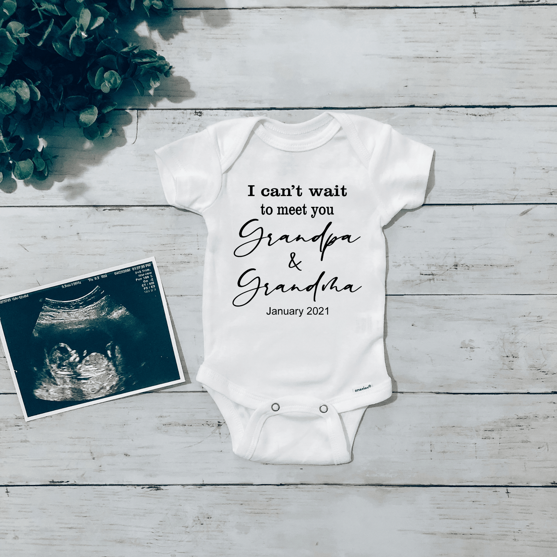 Lil Green Rhino baby announcement CANT WAIT TO MEET YOU ONESIE