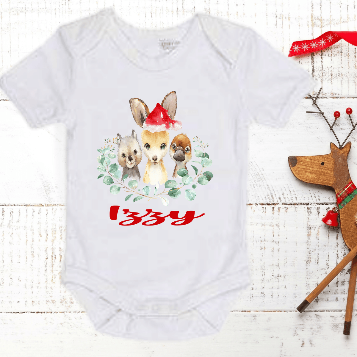 Lil Green Rhino Christmas Onesie AUSTRALIAN ANIMAL ONESIE