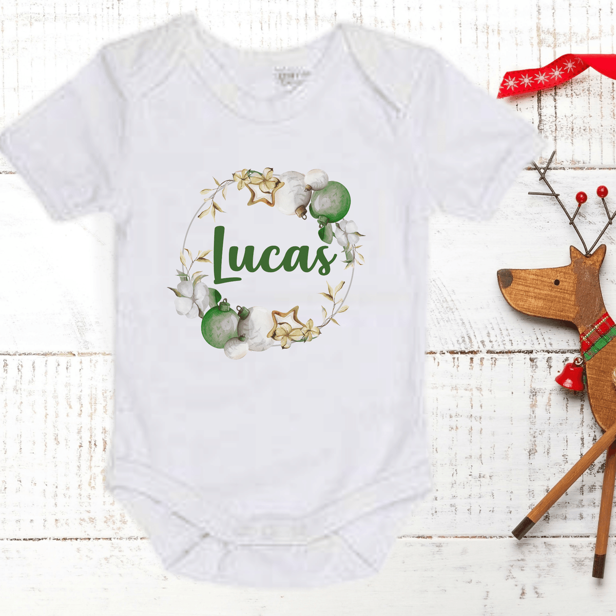 Lil Green Rhino Christmas Onesie BAUBLE GREEN ONESIE