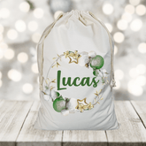 Lil Green Rhino Christmas santa sack BAUBLE GREEN SANTA SACK