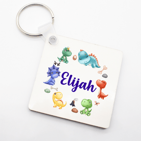 Lil Green Rhino dinosaur bag tags DINOSAUR WREATH BAG TAG