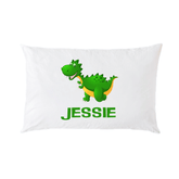 Lil Green Rhino dinosaur pillowcase DINOSAUR GREEN PILLOWCASE