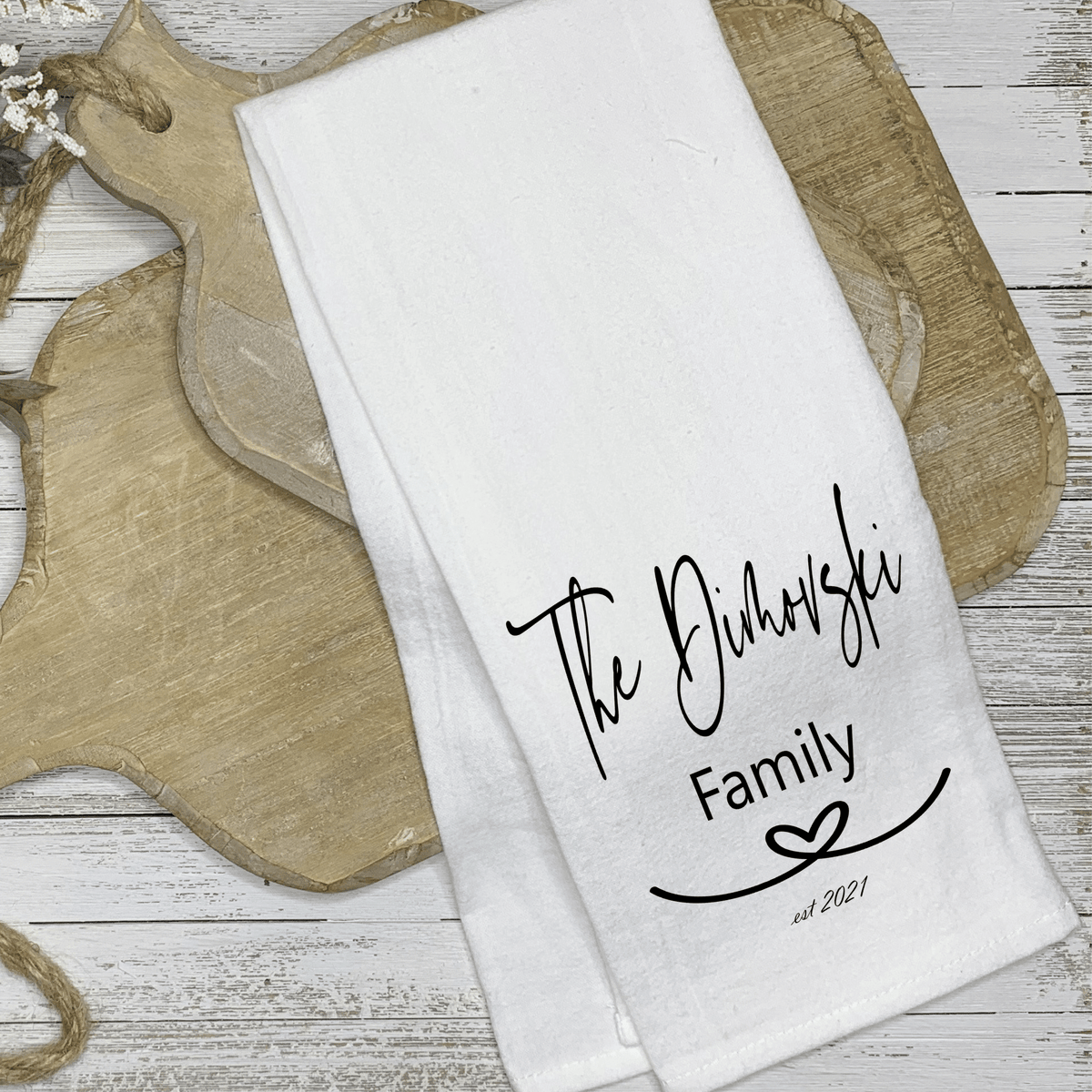 Lil Green Rhino FAMILY HEART TEA TOWEL