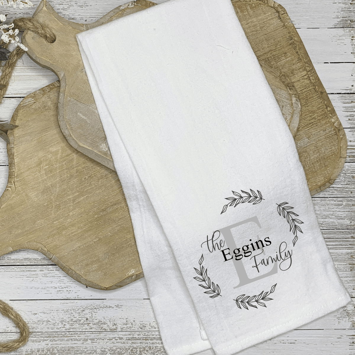 Lil Green Rhino FAMILY WREATH TEA TOWEL
