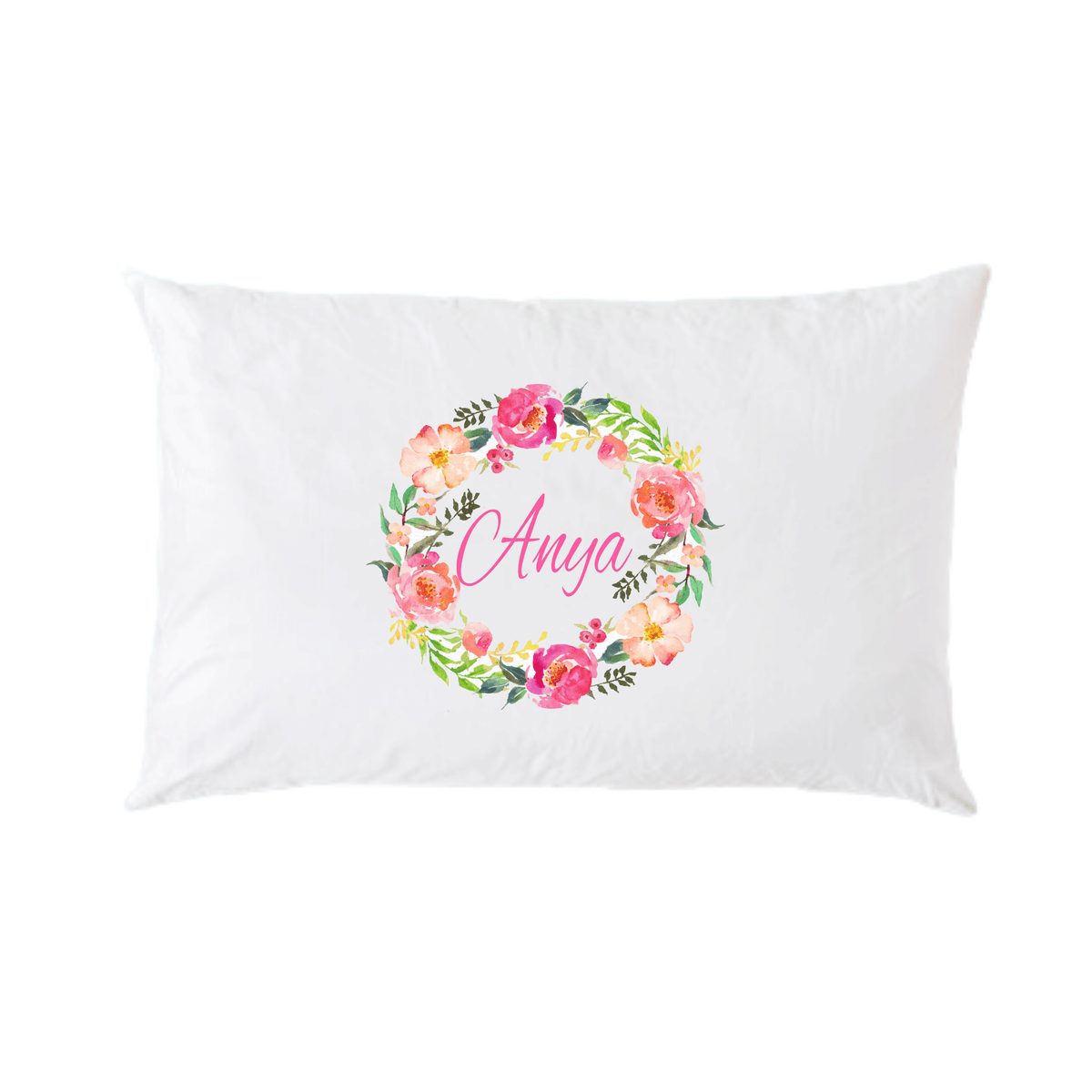 Lil Green Rhino floral pillowcase FLORAL WREATH PILLOWCASE