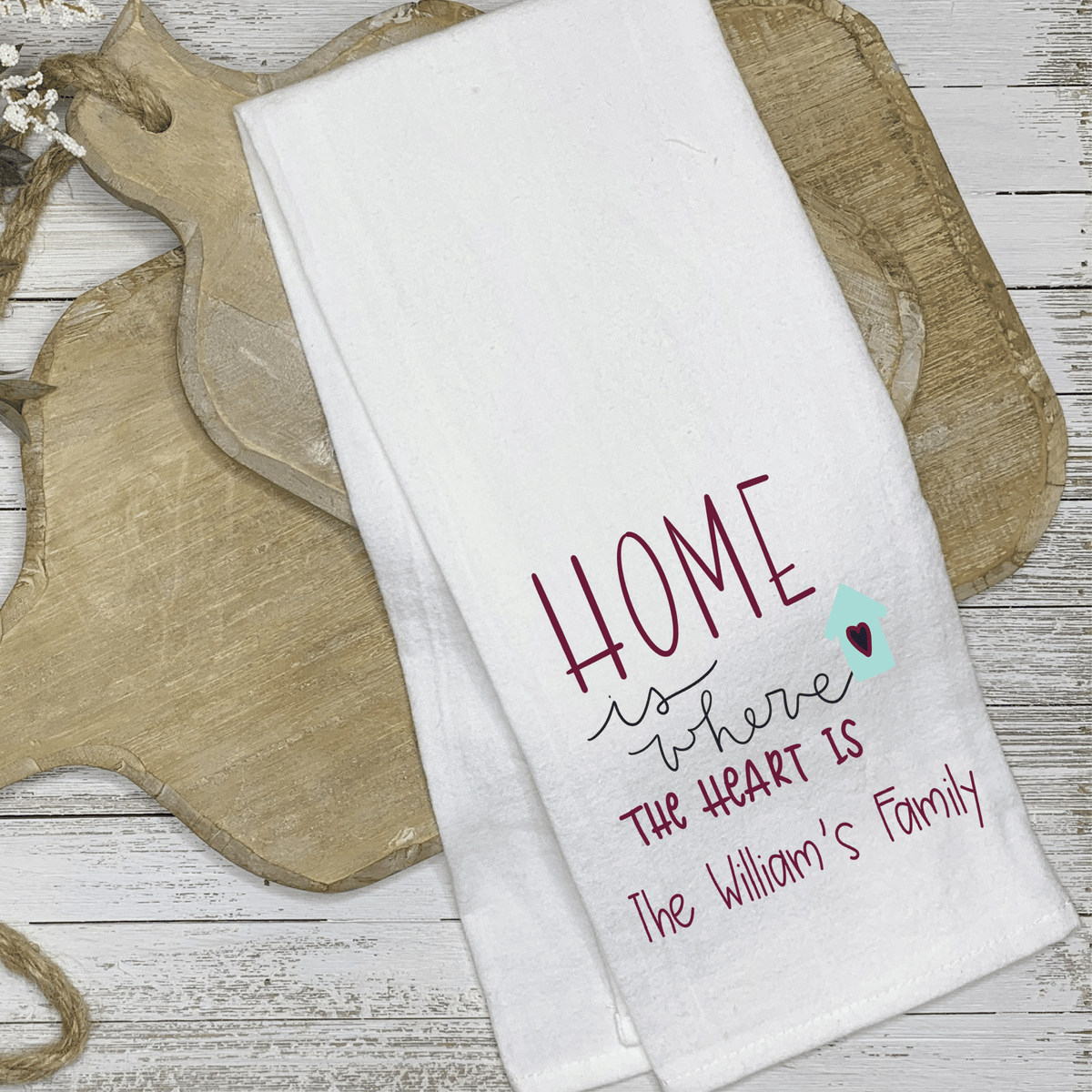 Lil Green Rhino HOME IS HEART TEA TOWEL