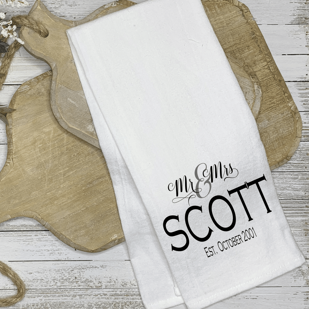 Lil Green Rhino MR AND MRS TEA TOWEL