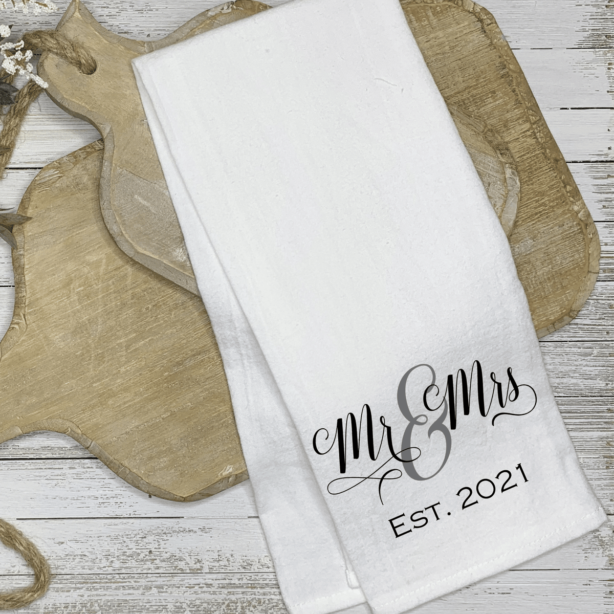Lil Green Rhino MR AND MRS TEA TOWEL