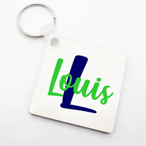 Lil Green Rhino name bag tags GREEN AND BLUE NAME BAG TAG